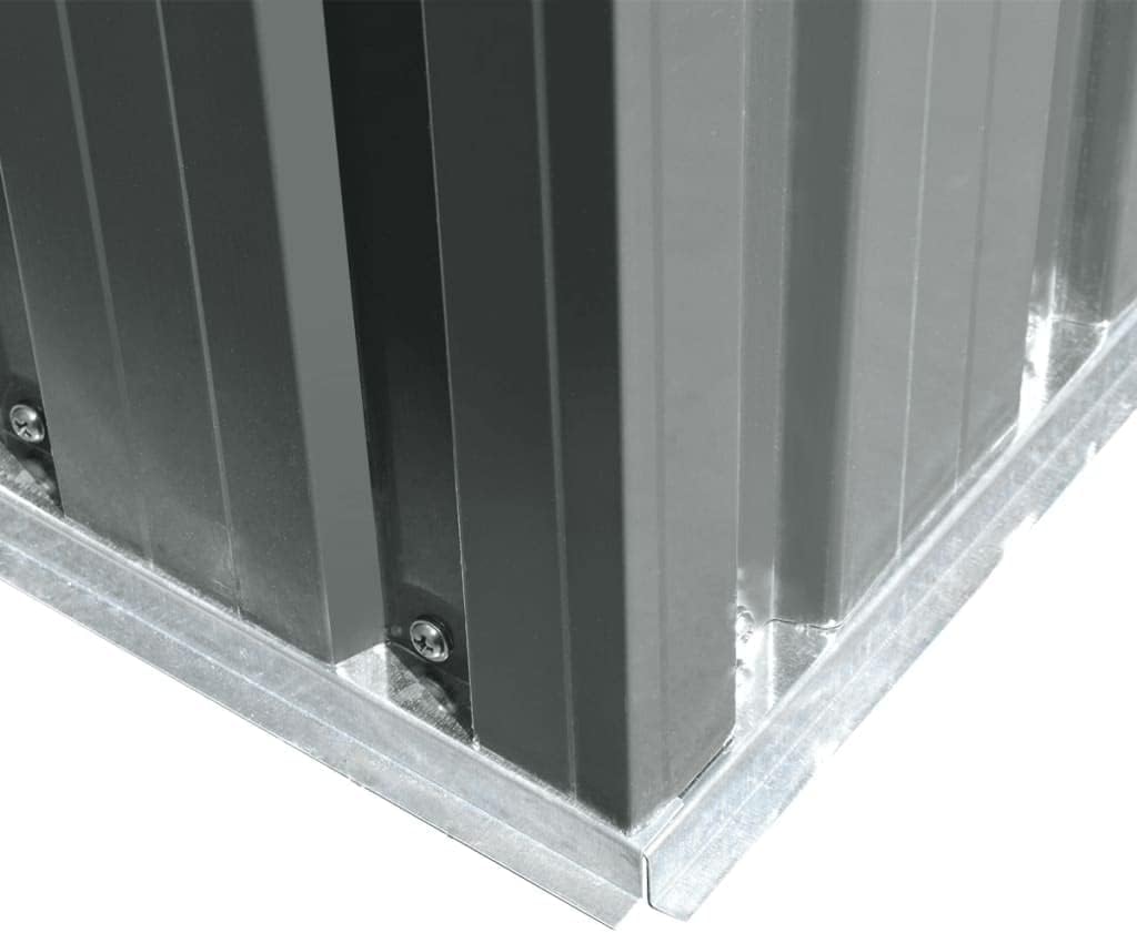 Abri de Stockage Métal Vert 204x132x186 cm Cabane Rangement Jardin (Gris)