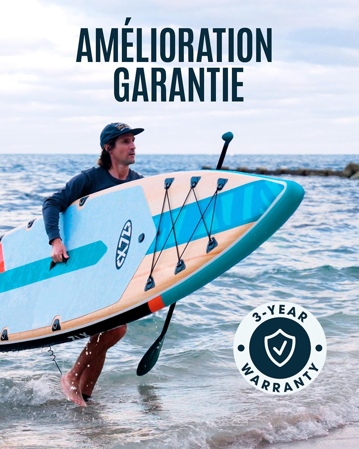 ZLX - Planche Paddle Touring - 350cm - rapide, stable, siège kayak, charge 180kg