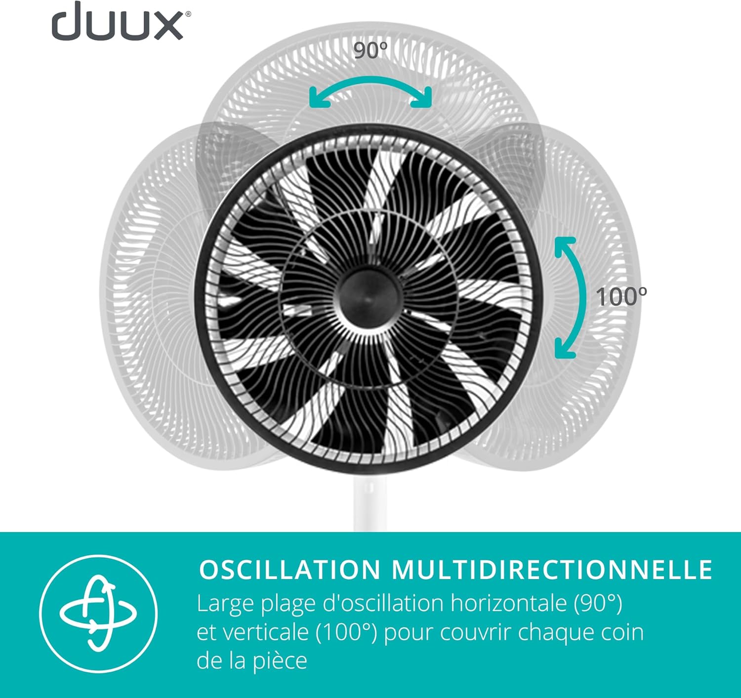 Duux Whisper Blanc - Ventilateur silencieux sur pied - Ventilateur sur pied avec télécommande - Minuterie incluse 26 vitesses - Ideal pour toutes les salles
