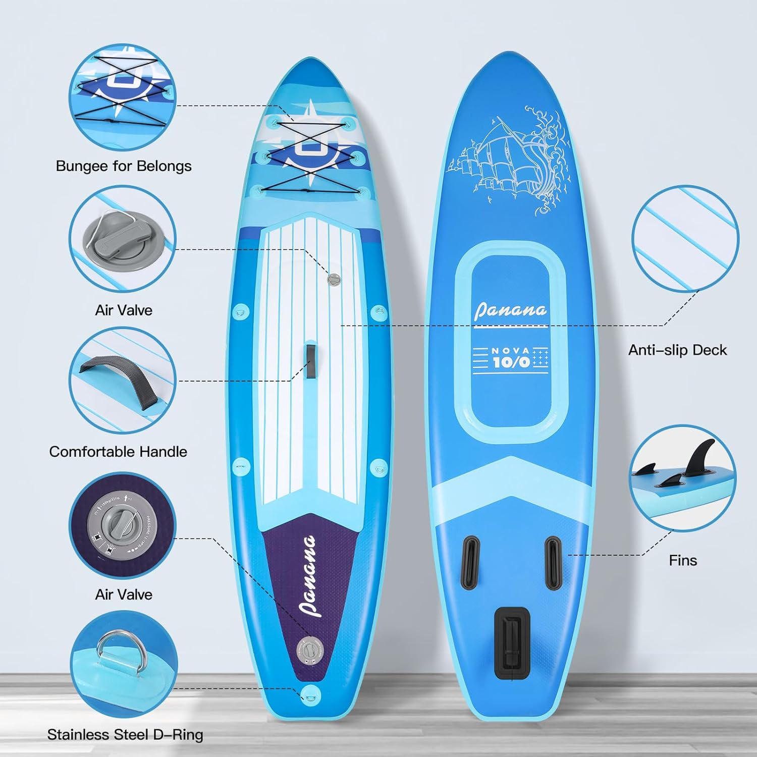 Panana - Planche SUP gonflable - ultra-légère, accessoires, adulte