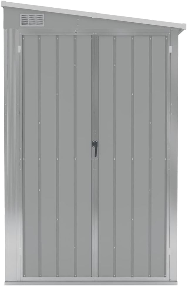 Générique Abri de Jardin Mural Gris 118x382x178 cm Acier galvanisé,Structures extérieures, Cabanes & abris de Jardin,316230