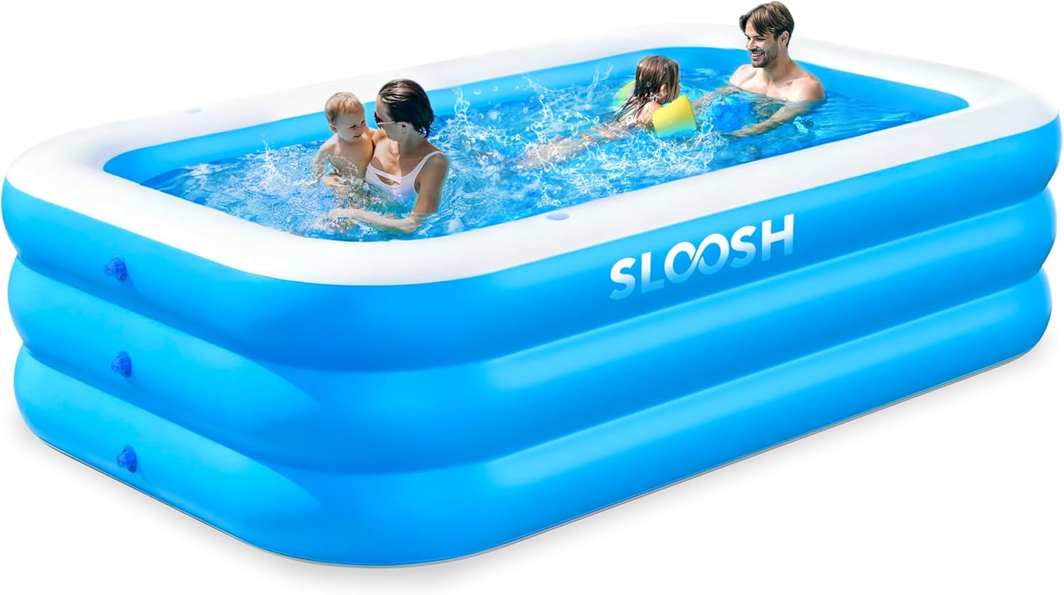 Sloosh - piscine gonflable familiale - 304,8x182,8x55,8 cm - sièges intégrés, épaisse et durable