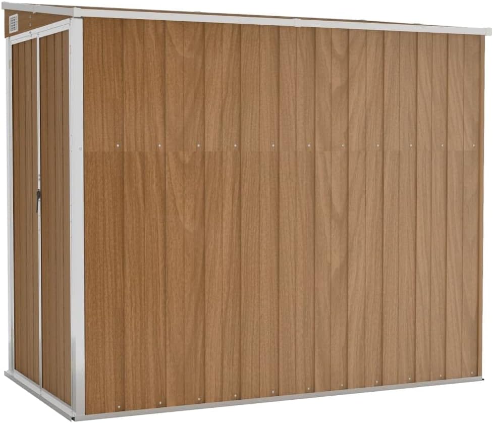 vidaXL - abri de jardin mural acier galvanisé 118x194x178 cm, marron