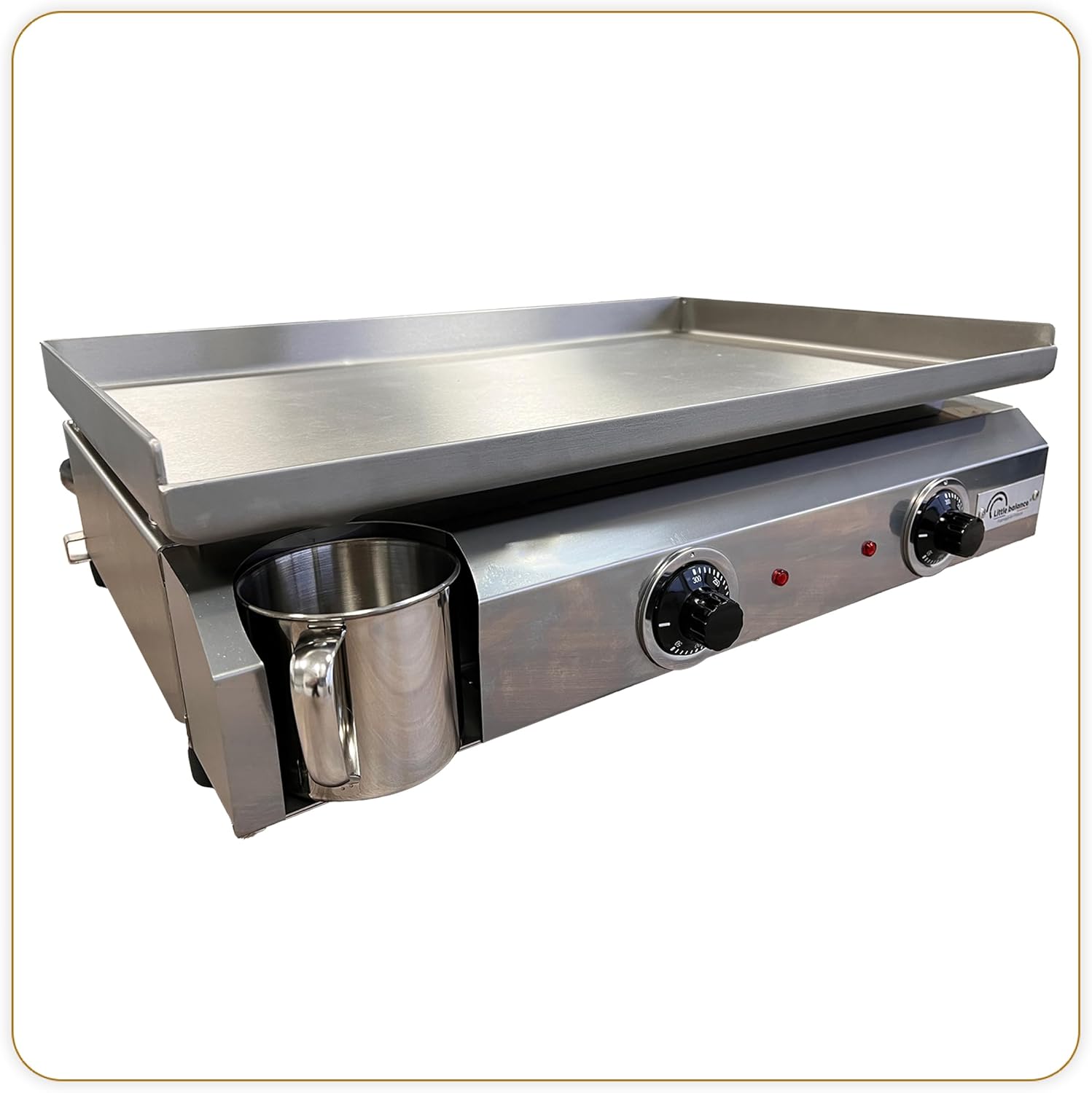 Little Balance - Plancha électrique 2 zones inox 3000W, 60x40cm - 8679