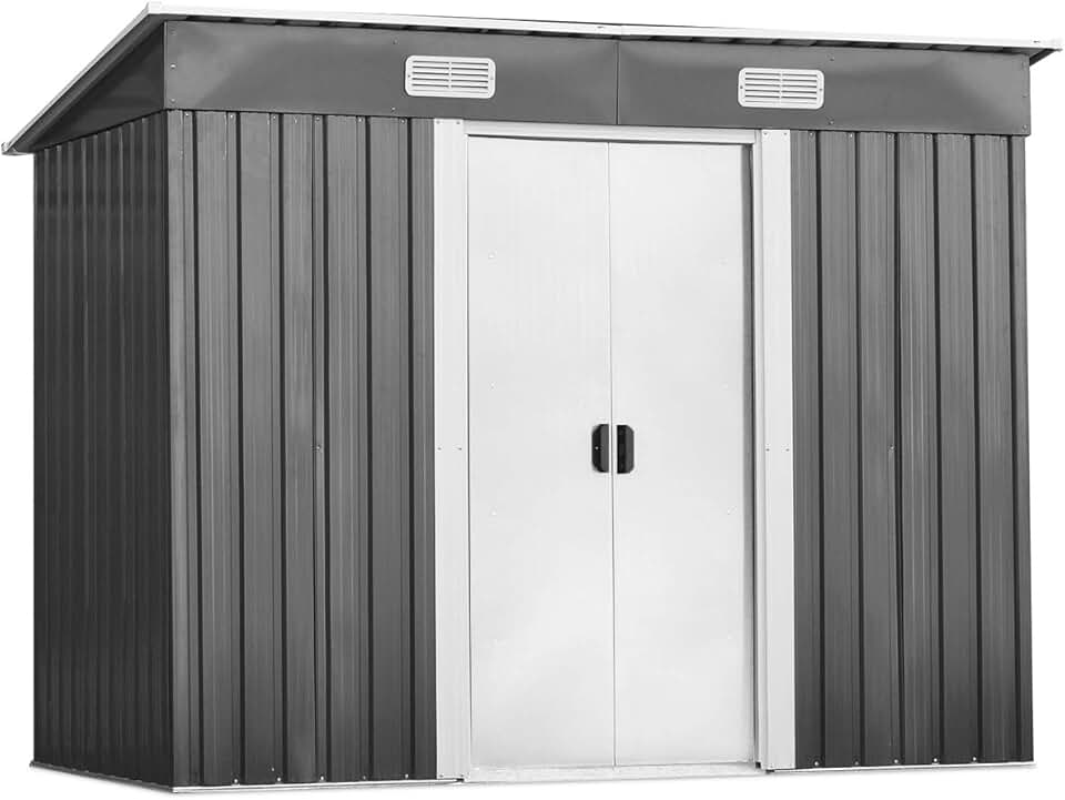 COSTWAY - abri de jardin extérieur, 238x131x181 cm, 2 portes coulissantes