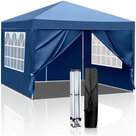 Bonnlo - tonnelle pliante série 3x3m imperméable, 4 parois, bleu royal