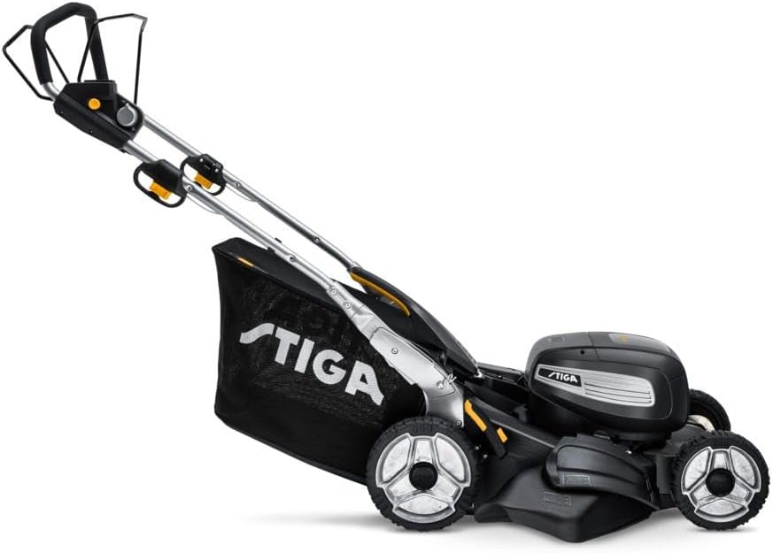 STIGA Twinclip 950e V Kit Tondeuse À Gazon À Batterie, 48 cm, 48 V – Lame Double Couche, 2 Batt. 7,5 Ah + Chargeur – Pelouses jusqu'à 1 100 m²