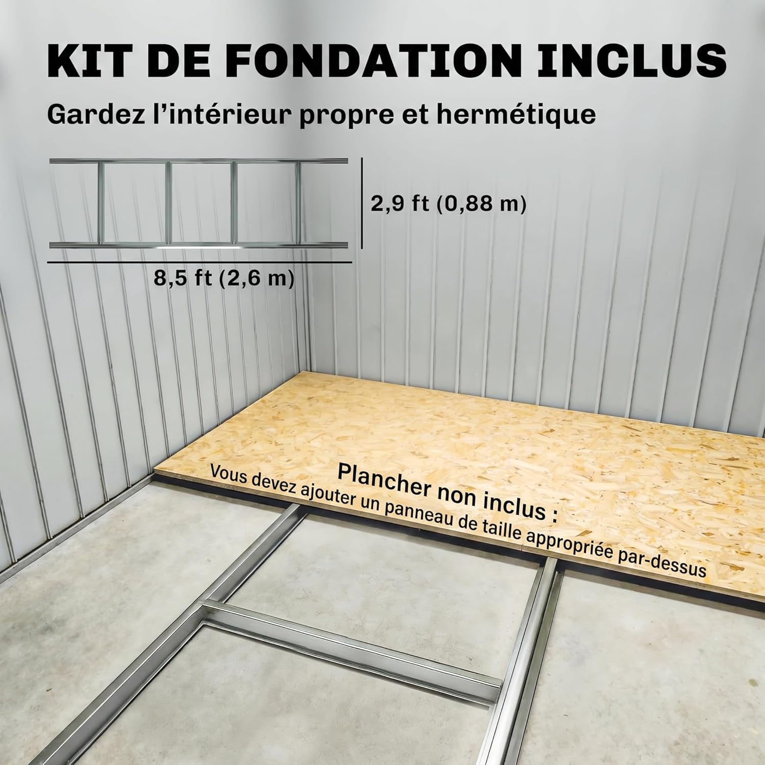 Outsunny - Abri de jardin en acier galvanisé XXL - 5,4 m² avec fondation, 277x195x192cm, portes coulissantes verrouillab
