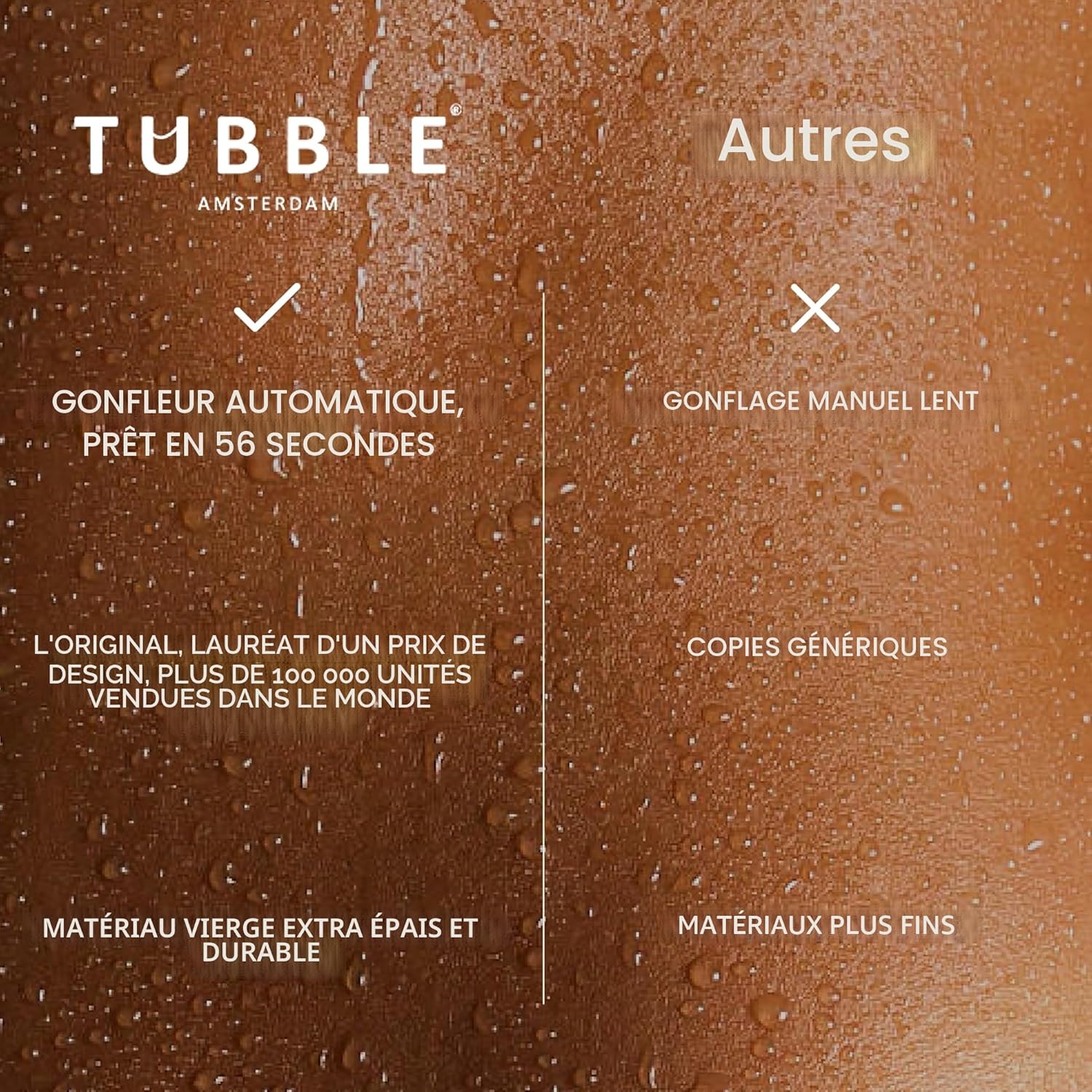 Tubble - Cuzi Spa Ambient Taupe - 255 L - Spa gonflable, massage bulles