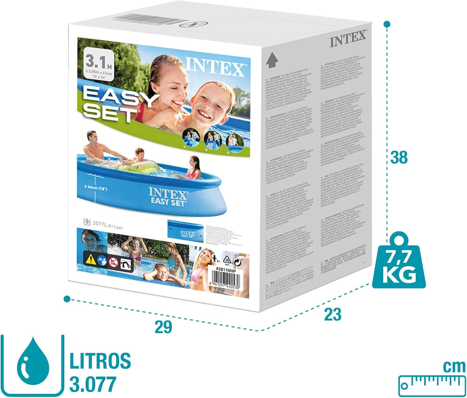 Intex - Easy Set autoportante - Ø3,05 x H0,61m - installation facile