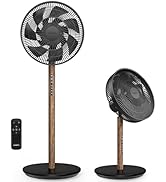 LeaderPro Ventilateur sur Pied Silencieux 12,8 dB avec Télécommande, Débit d'Air de 1980 m³/h, Do...