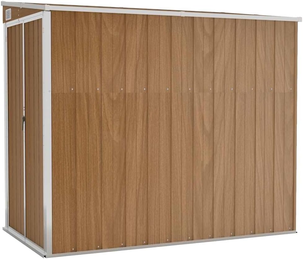 Générique Abri de Jardin Mural Marron 118x194x178 cm Acier galvanisé, Maison & Jardin, Pelouses & Jardins, Vie en extérieur, Structures extérieures, Cabanes & abris de Jardin, Brun, (Poids 31.54KG)