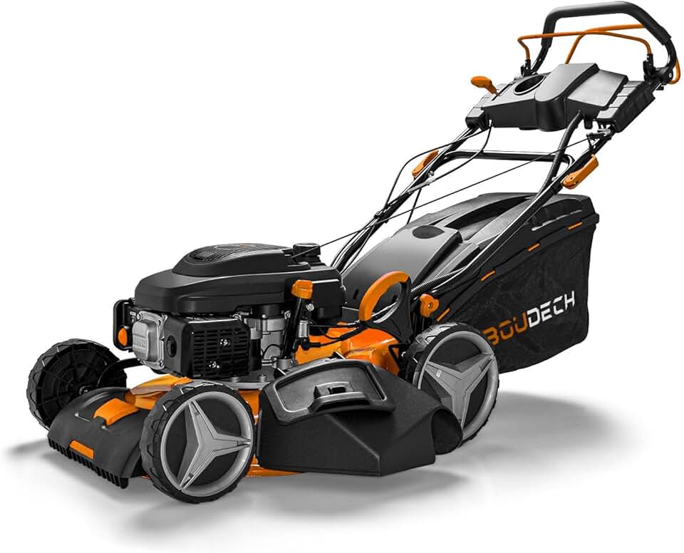Boudech® Tondeuse automotrice 225cc 5.2p OHV 4 Temps avec e-Start Mulching 4in1 520mm Largeur de Coupe