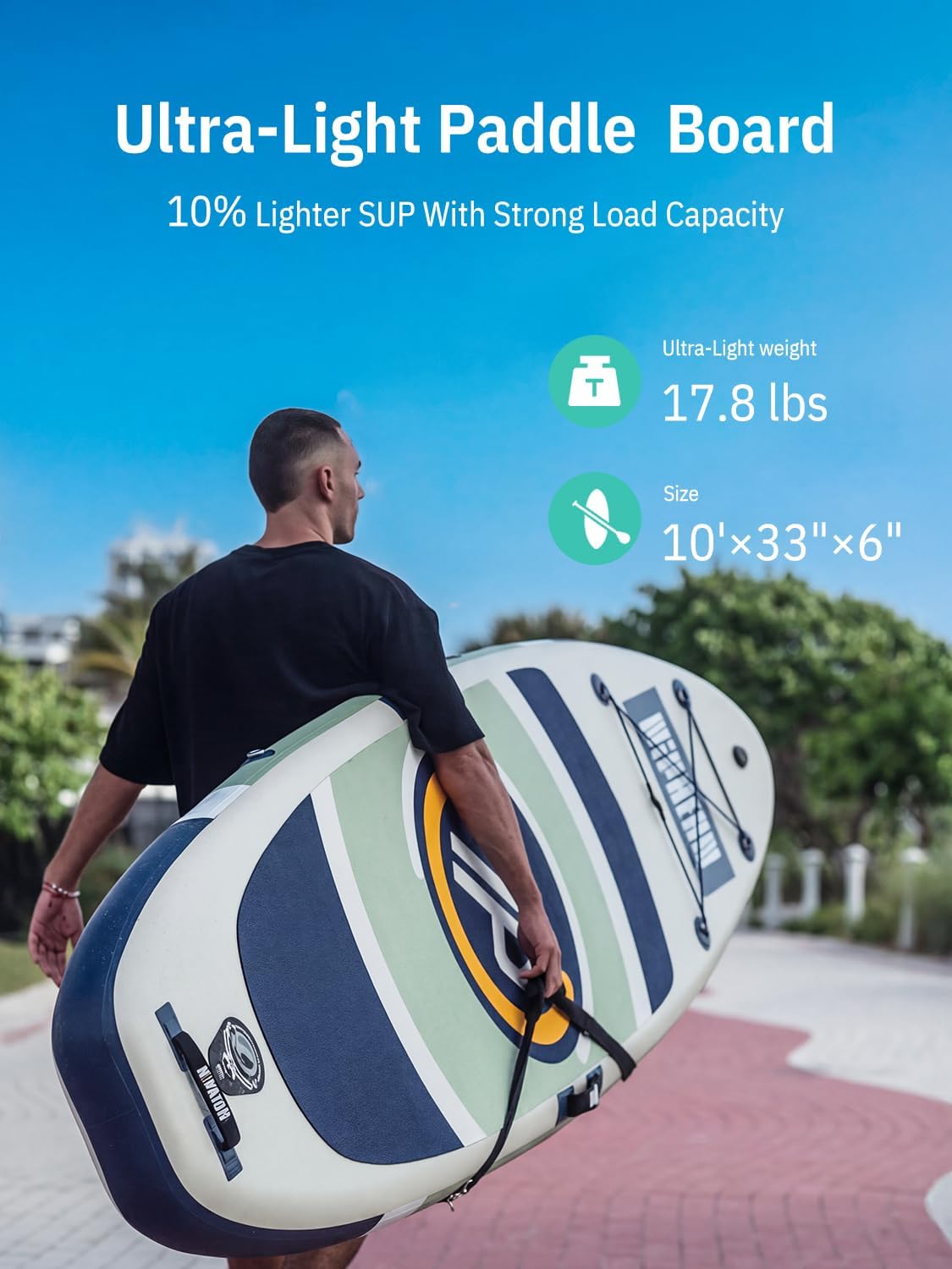 Niphean - Paddle gonflable adulte ultraléger 320cm, siège, antidérapant, aileron StabilTrac