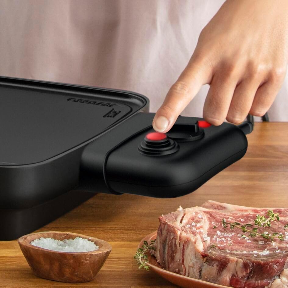 Tefal - Booster Plancha électrique 2200W 2 zones, grande surface, thermostat réglable CB642800