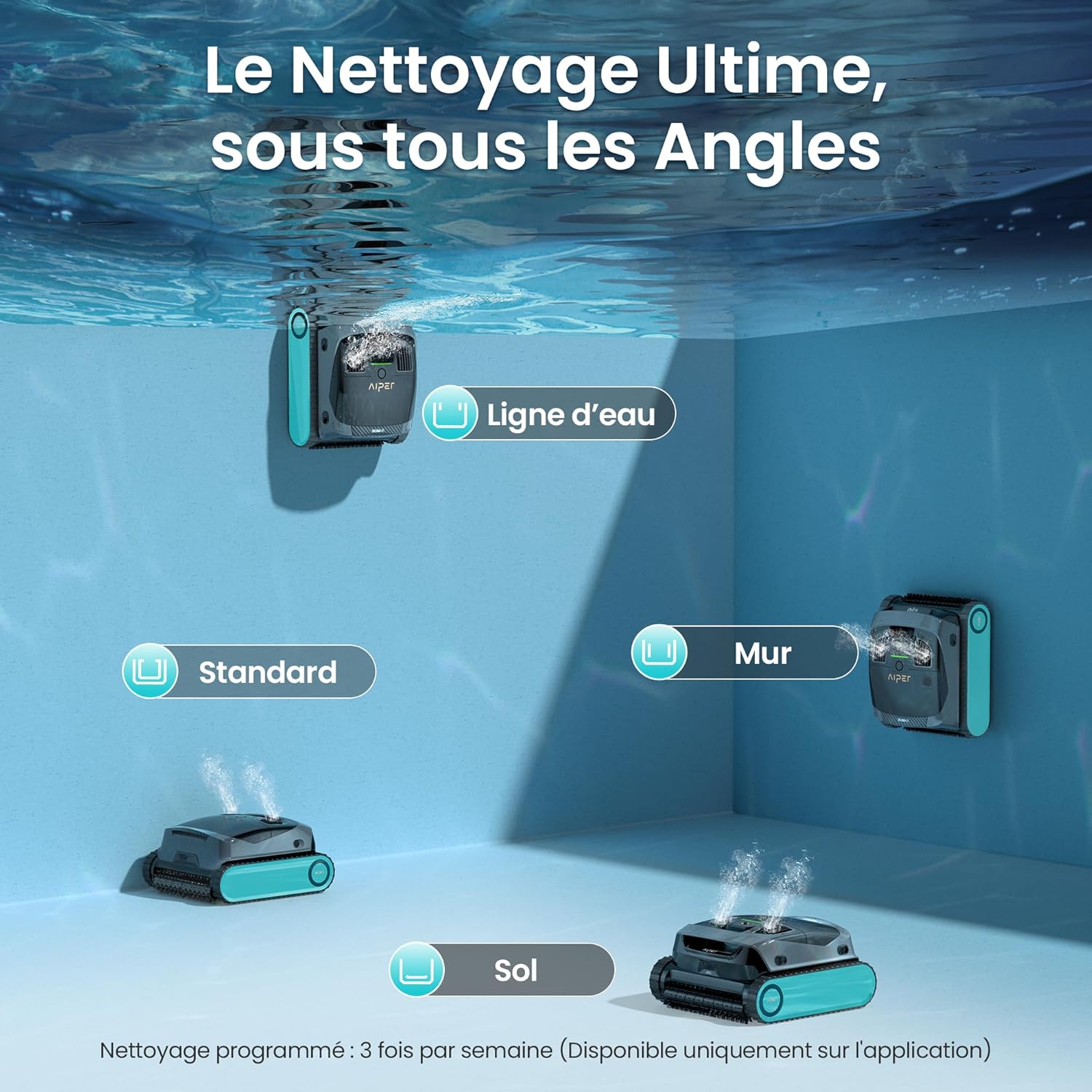 AIPER - Scuba X1 série - dimensions non précisées - nettoyage intelligent ligne d'eau, filtration ultra-fine, Scuba X1