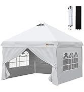 Outsunny Tonnelle Pop-up Tente de Jardin Barnum 3x3 m Hauteur réglable 3 Niveaux avec 4 parois la...