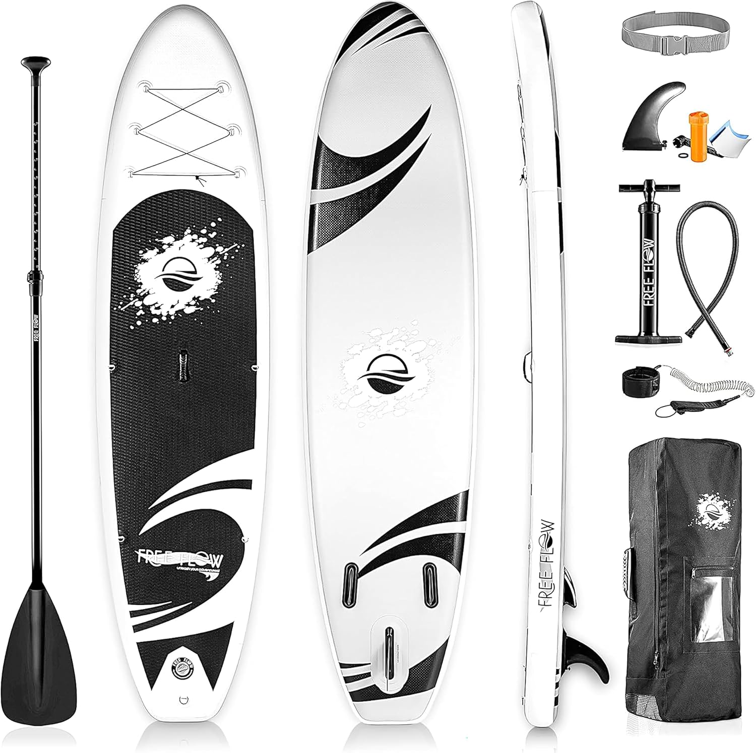 SereneLife Stand Up Paddle Gonflable Adulte 6” – Planche de Paddle avec Accessoires Sup, Sac de Transport, Pont Antidérapant, pour Mer, Lac, Rivière