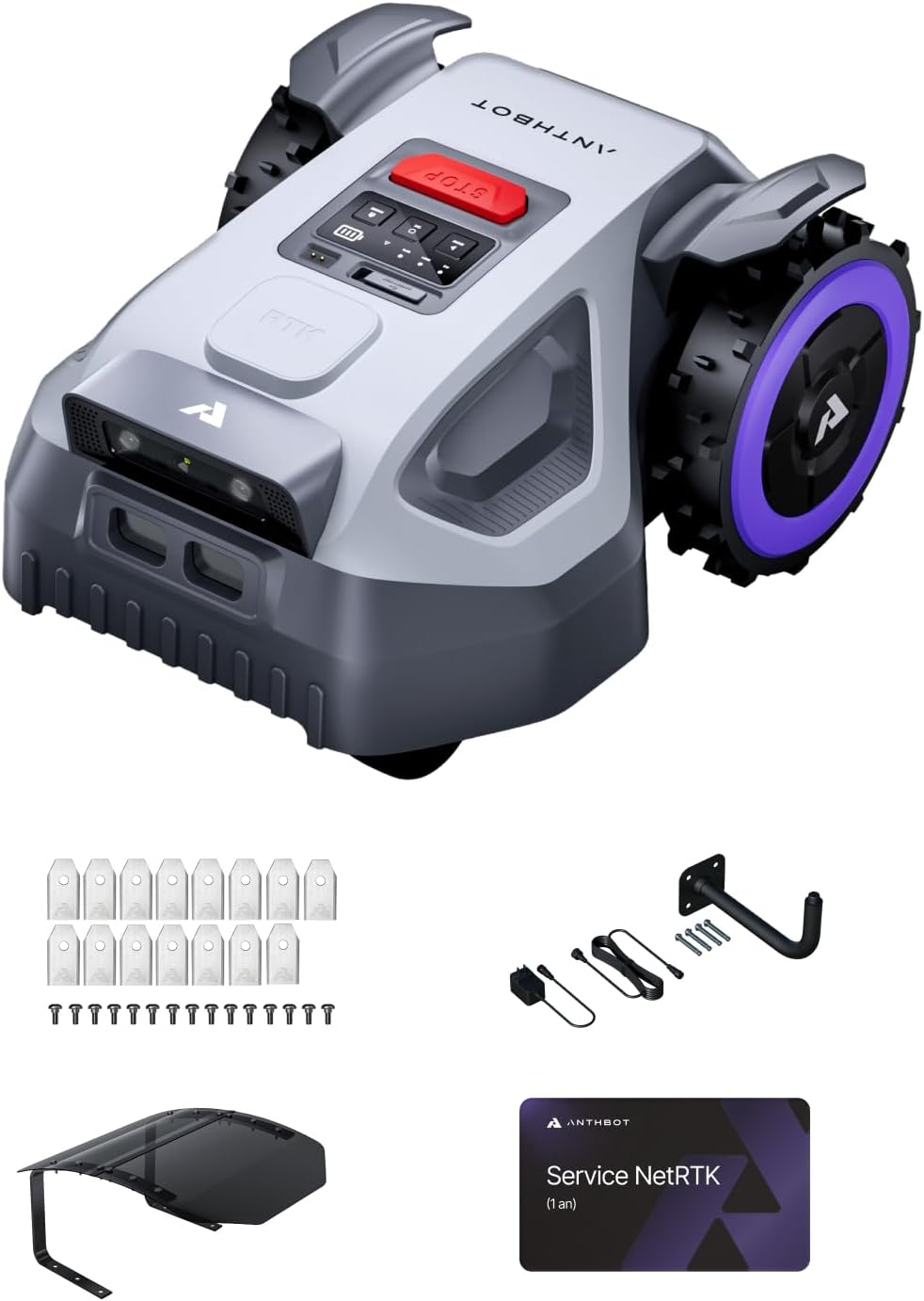 Anthbot - Robot tondeuse Premium, 4G, RTK, garage, 20 lames - M9