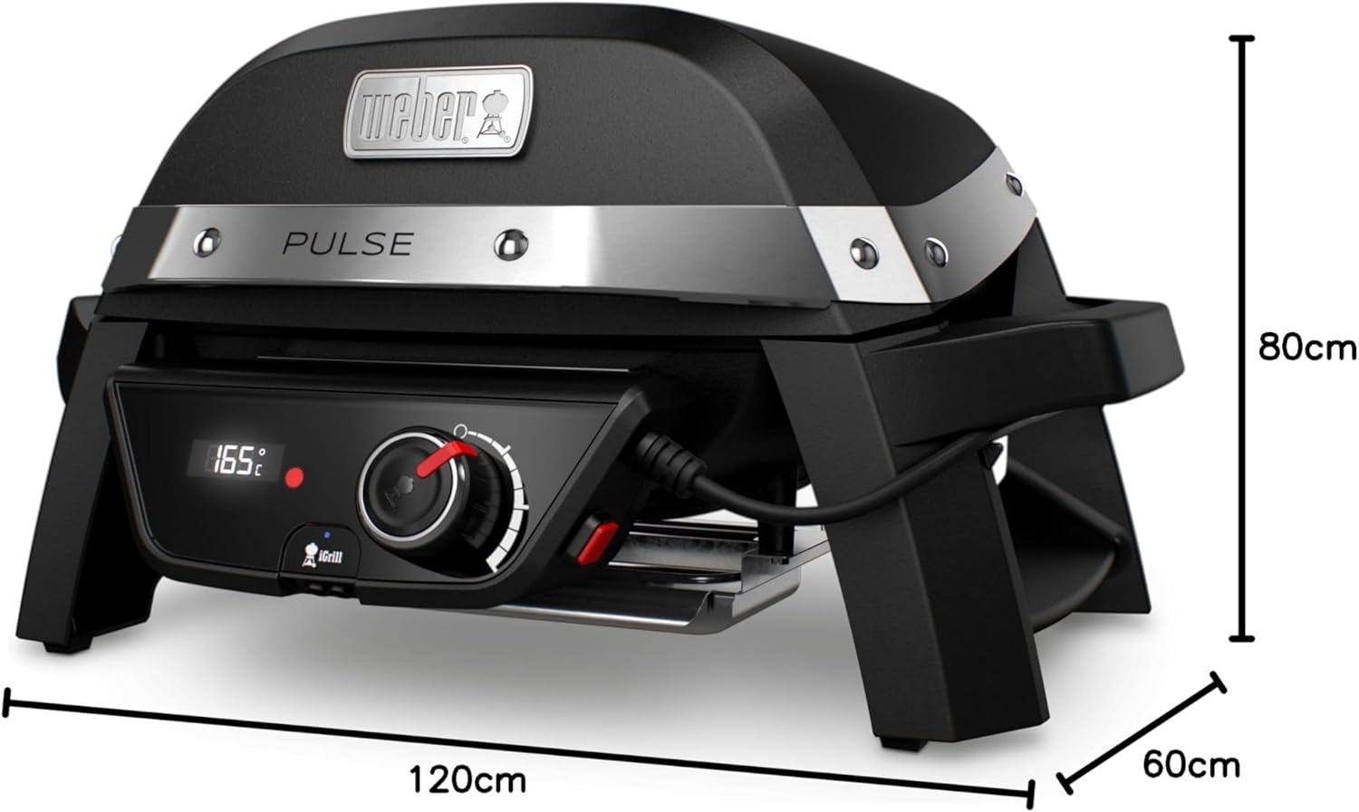 Weber - Barbecue électrique Pulse 1000 - compact - 1800W, contrôle digital
