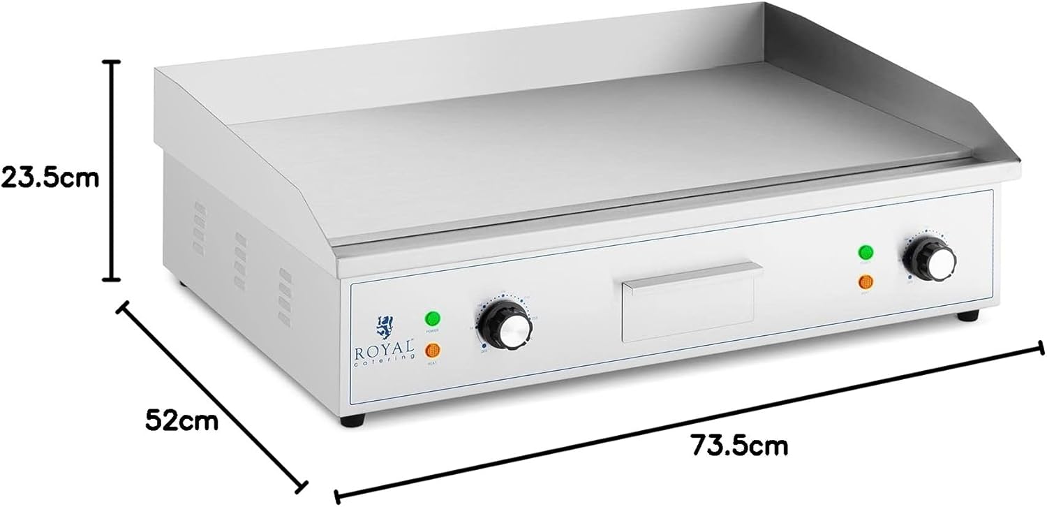 Royal Catering - plancha électrique pro, 727x420mm, 4400W, cuisson, 74242