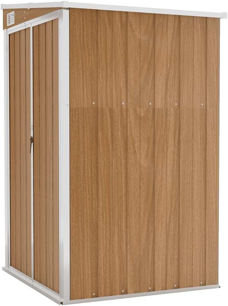 Générique Remise de Jardin Murale Marron 118x100x178 cm Acier galvanisé,Maison & Jardin, Pelouses & Jardins, Vie en extérieur, Structures extérieures, Cabanes & abris de Jardin, Brun (Poids 22.7KG)