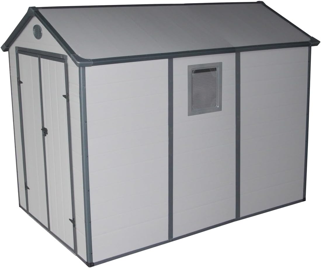Jobu - abri de jardin série résine - 5,32 m² - kit fondation, toit pente