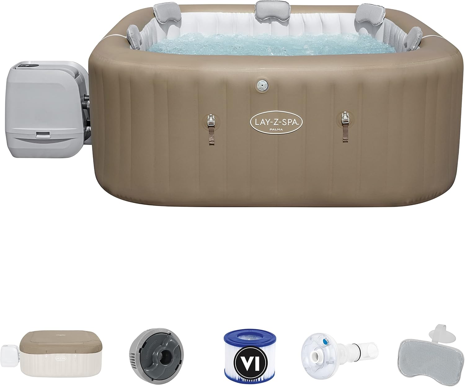 Bestway - Lay-Z-Spa Palma Hydrojet Pro - carré 5-7 places - spa gonflable