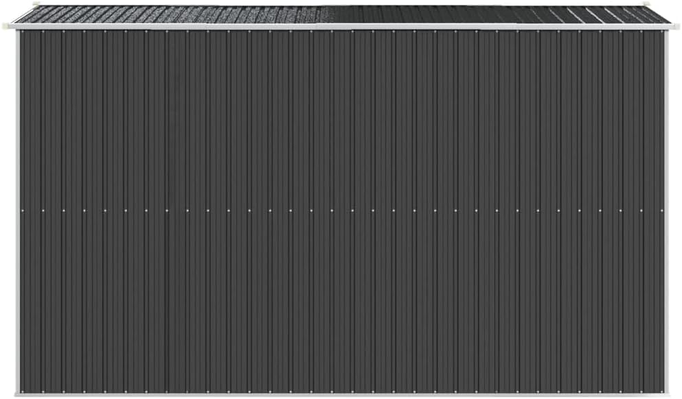 vidaXL - Abri de jardin acier galvanisé - 192x357x223 cm - Anthracite, stockage extérieur