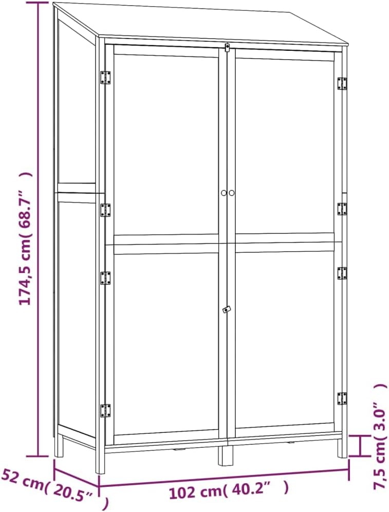 vidaXL - Hangar de jardin solide 102x52x174,5 cm bois blanc