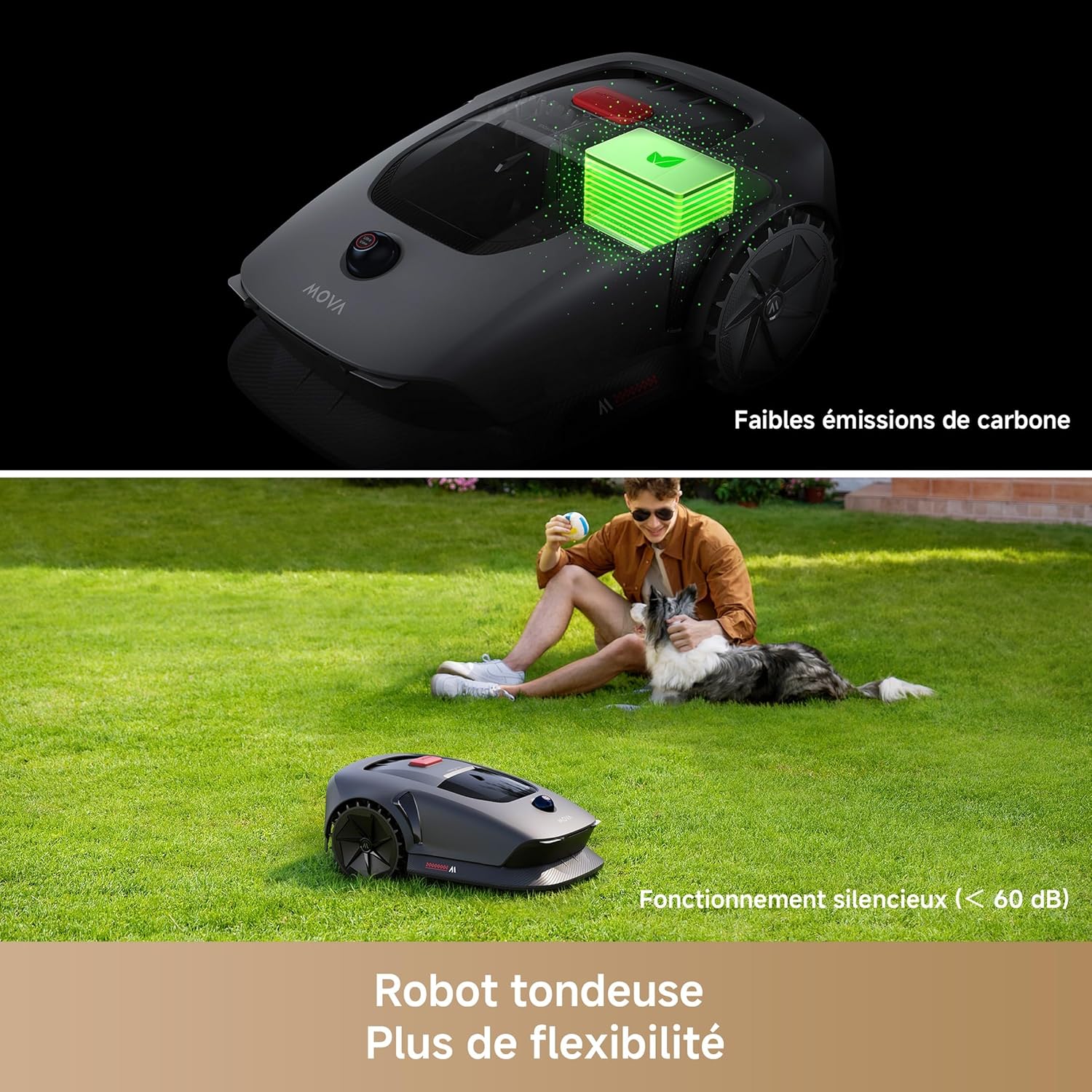 MOVA - robot tondeuse série 1000 - 1000m² - LiDAR, app, tout-terrain, MOVA1000