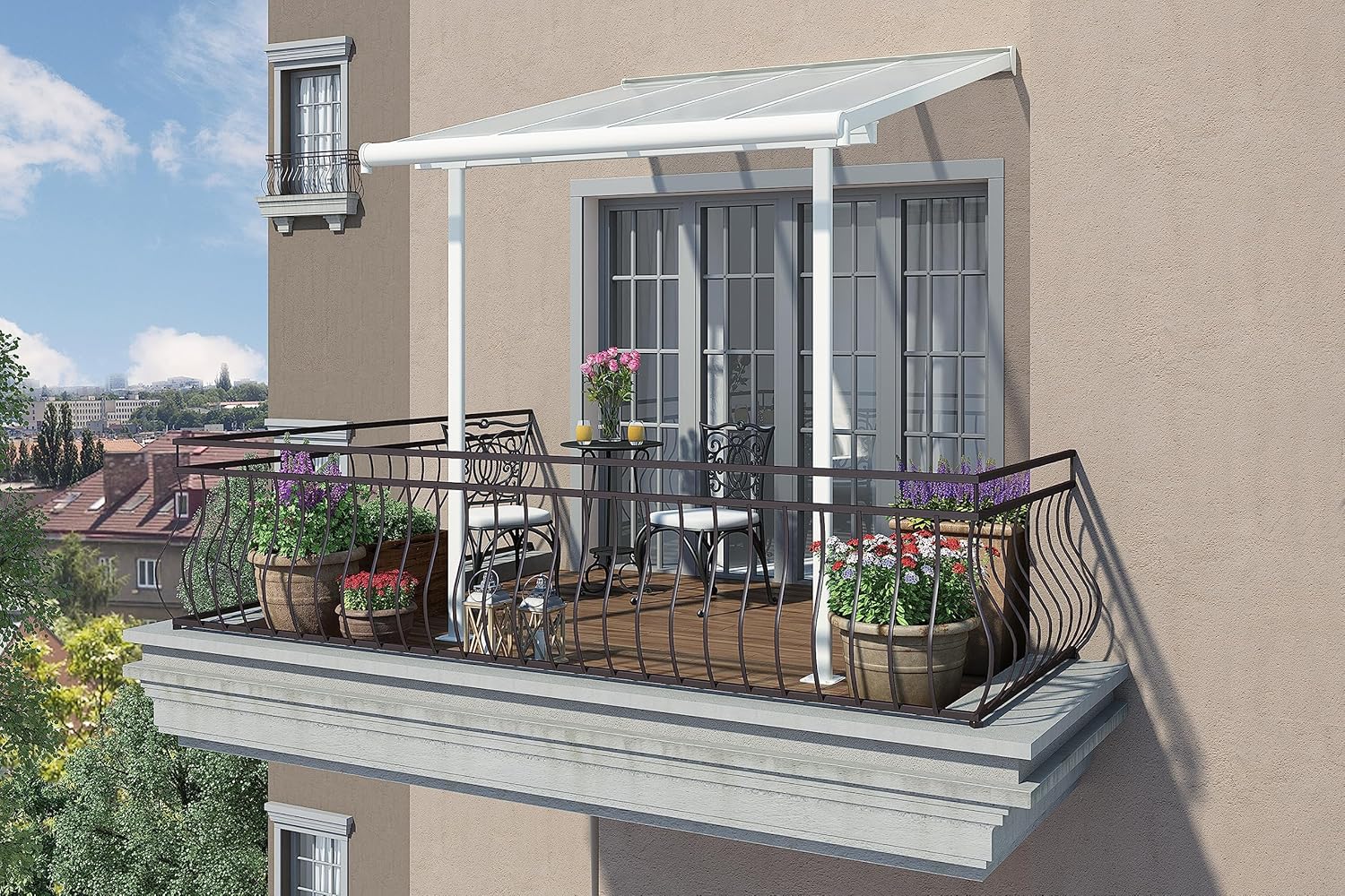 Canopia - Sierra - 5 m² - aluminium & polycarbonate, terrasse, blanc