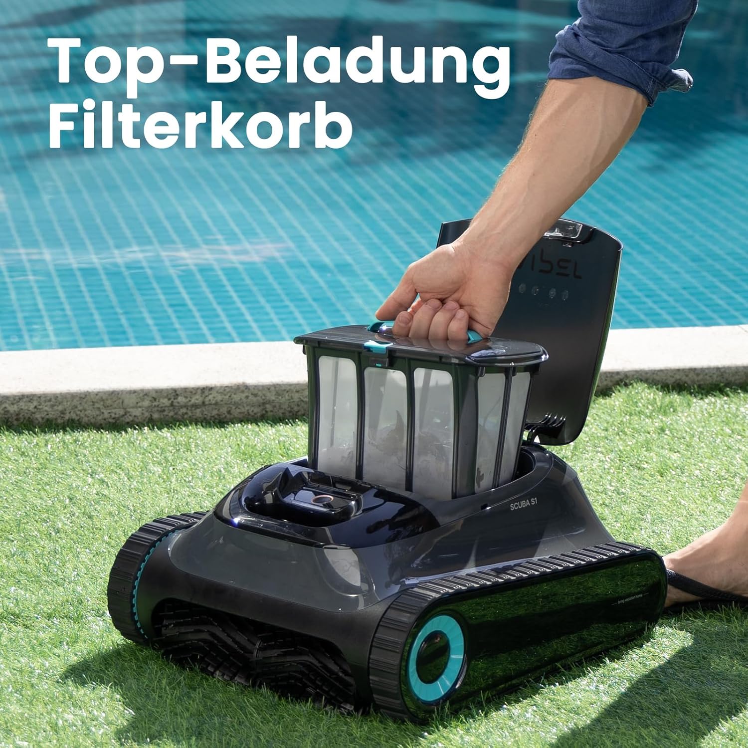 AIPER Scuba S1 Robot de Piscine sans Fil pour Mur et Sol, Nettoyage des Murs et des Lignes d'eau, Navigation Intelligente, durée de Vie de la Batterie de 150 Minutes, pour piscines jusqu'à 150 m²