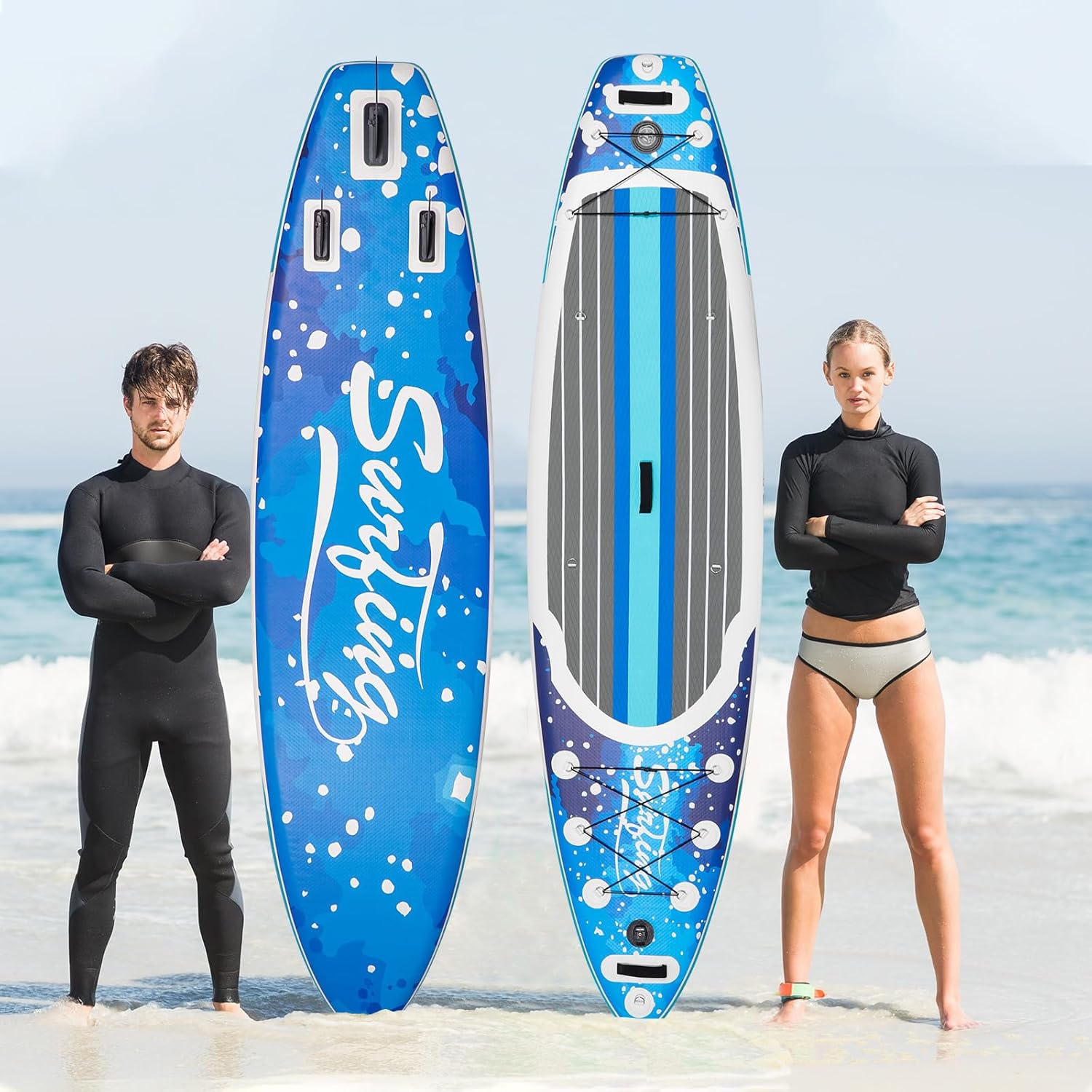 YU YUSING - Paddle gonflable 320/335cm - 2 personnes, siège kayak, jusqu'à 150kg