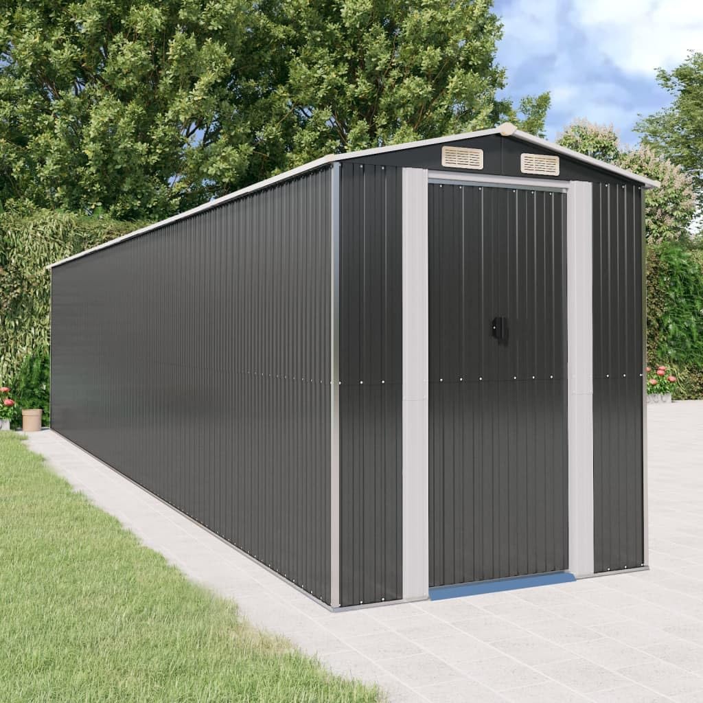 Générique Abri de Jardin Anthracite 192x855x223 cm Acier galvanisé,Structures extérieures, Cabanes & abris de Jardin,3147457