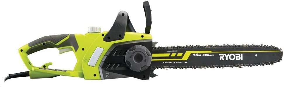 RYOBI - Tronçonneuse électrique 2300 W - 40 cm - Interrupteur de sécurité - Pompe à huile automatique - griffe d'abattage en métal, tendeur de chaîne sans outil - RC2340B