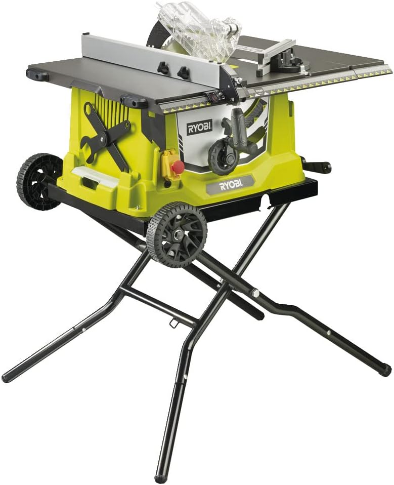 RYOBI - Scie sur Table RTS1800EF-G – Moteur 1800W, Lame Ø254mm 48 dents, Guide Parallèle, Rallonges Latérales, Coupe Droite et Inclinaison Réglable