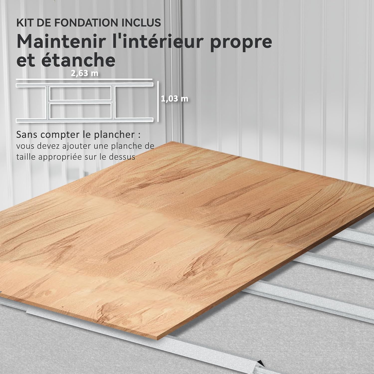 Outsunny Abri de Jardin en Acier galvanisé XXL 5,4 m² avec kit de Fondation 277x195x192cm, cabane de Jardin Toit en Fibre de Verre, cabanon Rangement Outils Portes coulissantes 4 aérations Gris