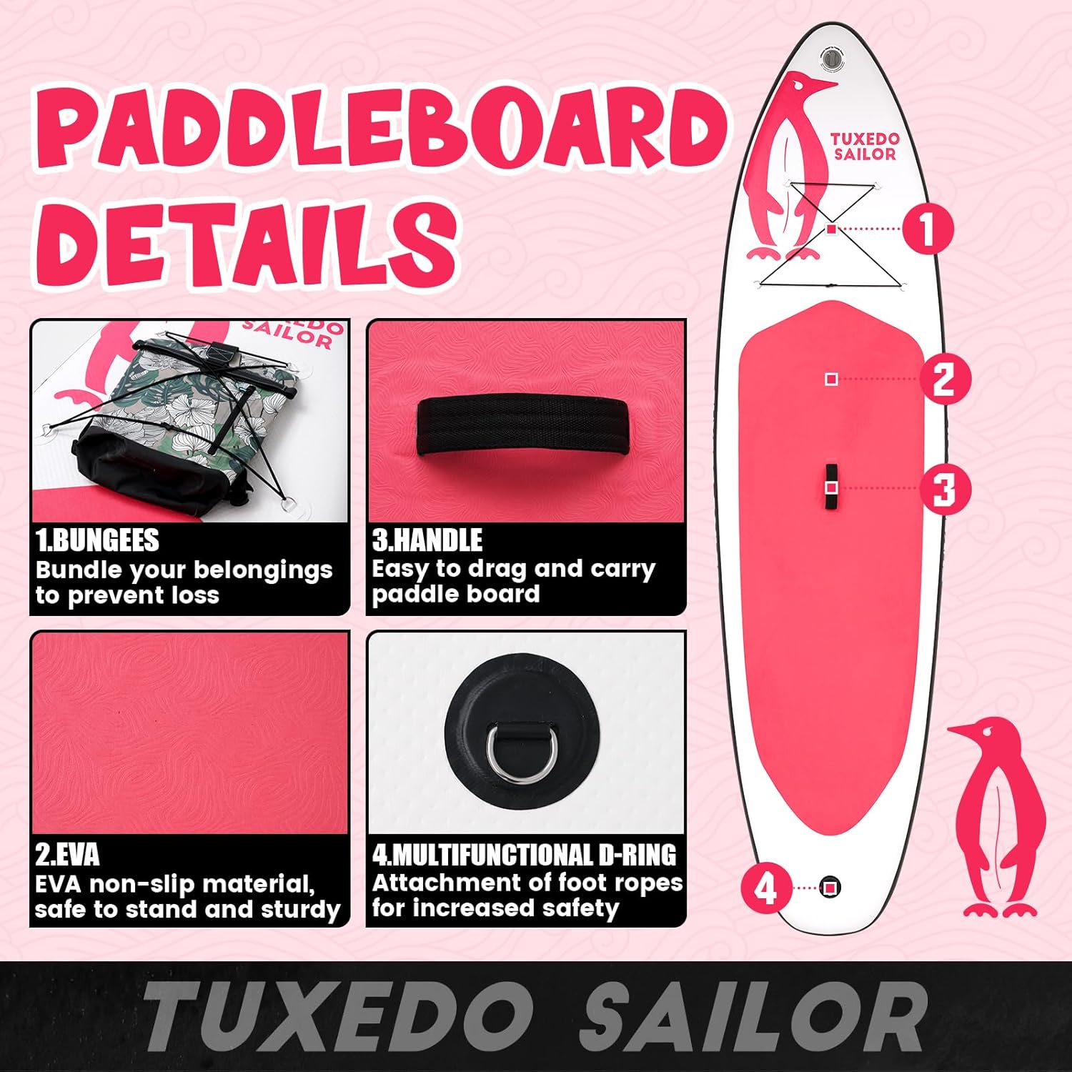 Tuxedo Sailor - SUP gonflable adulte - Accessoires inclus - robuste