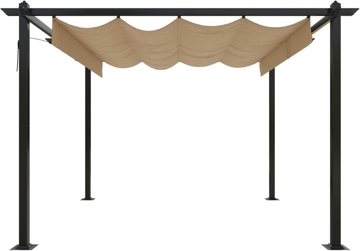 Homgoday - pergola extensible toit ouvrant - 3x3m - UV, jardin, taupe