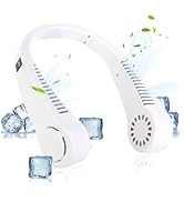 GALAXYER Ventilateur de cou avec écran et 5 vitesses, ventilateur de refroidissement sans pales rechargeable par USB, Folda...