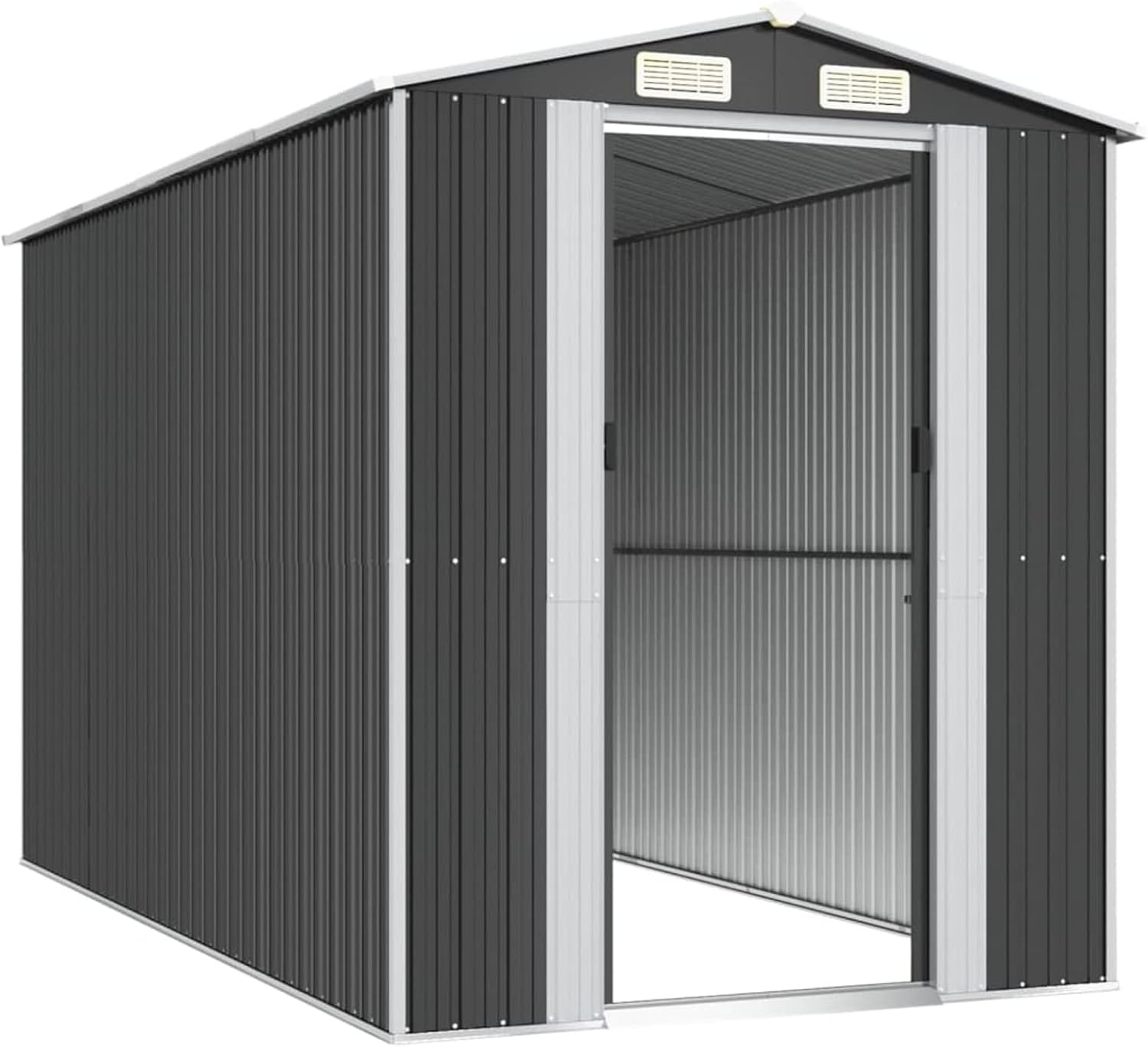 Homgoday - Grand cabanon métal, gris, ventilation, sécurité -  HOMGODAY