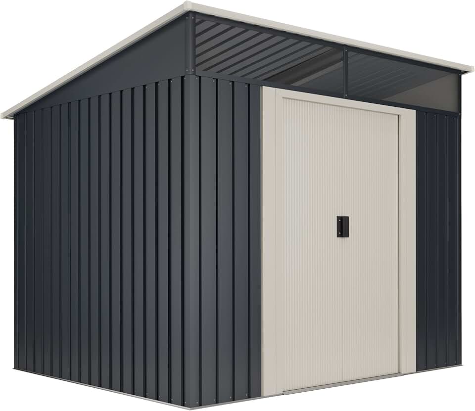 Wasabi - Stark - 194x239x203cm - Abri métal, fenêtre, porte double, toit plat