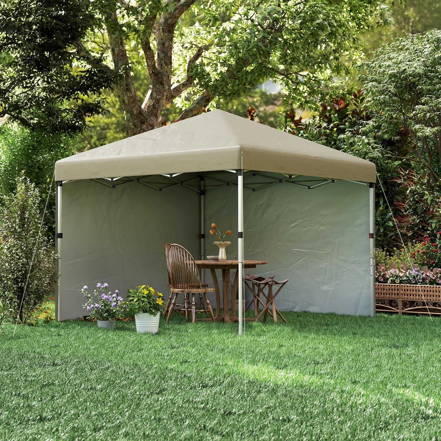 Outsunny - tonnelle pop-up réglable - 297x297x288cm - UV 30+ 2 parois