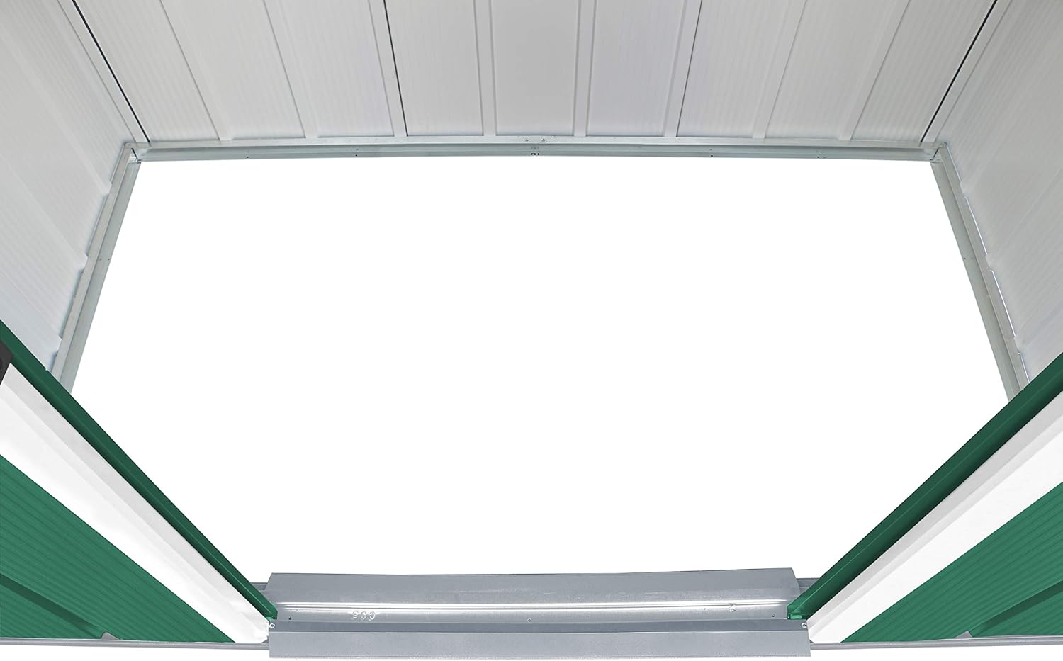 Duramax ECO 6 x 4 (2.17 m²) abri de jardin en métal à toit pentu, Abri de jardin en métal galvanisé à chaud, Abri de stockage d'outils, structure de toit renforcée, vert