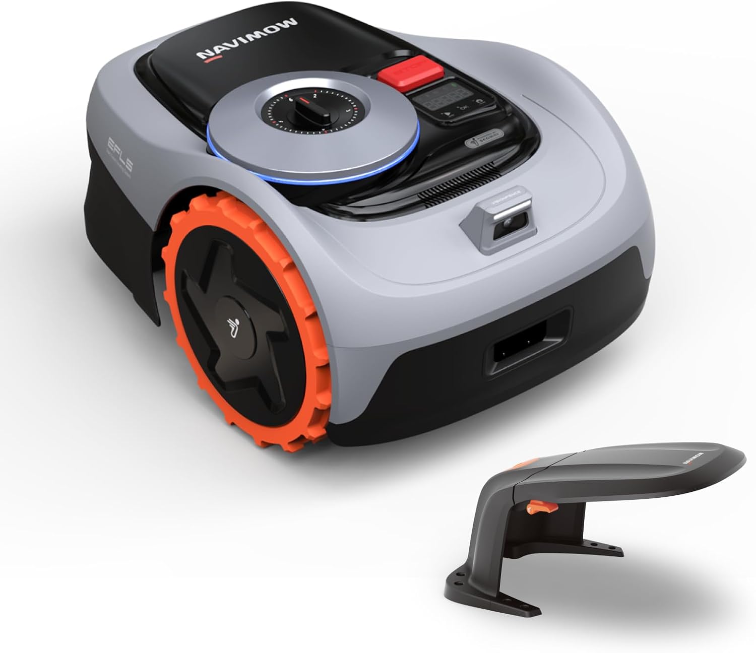 Segway Navimow i105E et Garage S, Robot Tondeuse sans Fil périphérique, rec. 500 m², Max. 600 m², RTK+Vision Tondeuse Robot Gazon, IA cartographie Automatique, Limite virtuelle, Gestion multizone