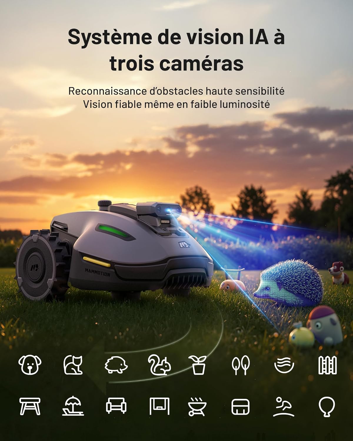 Mammotion - YUKA Mini - 700 m² - tondeuse robot AI vision triple caméra YUKA Mini