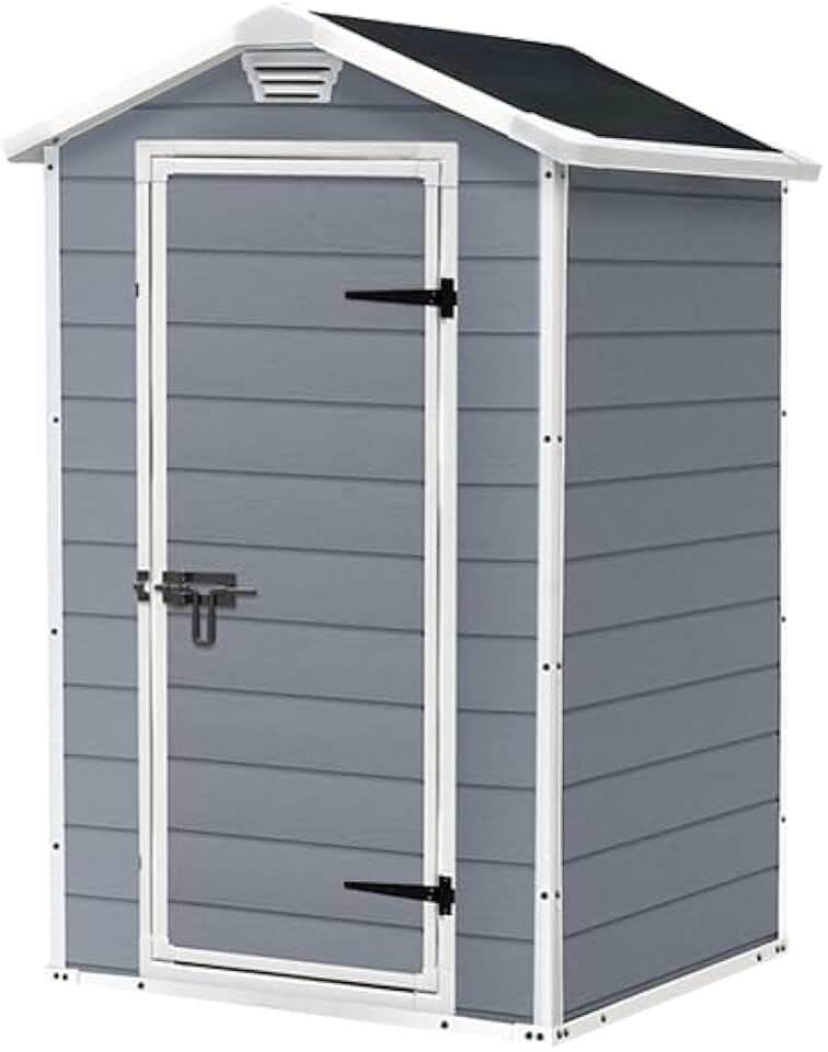 KETER - Abri Manor 43 - 1,1m² - Résine gris, porte simple