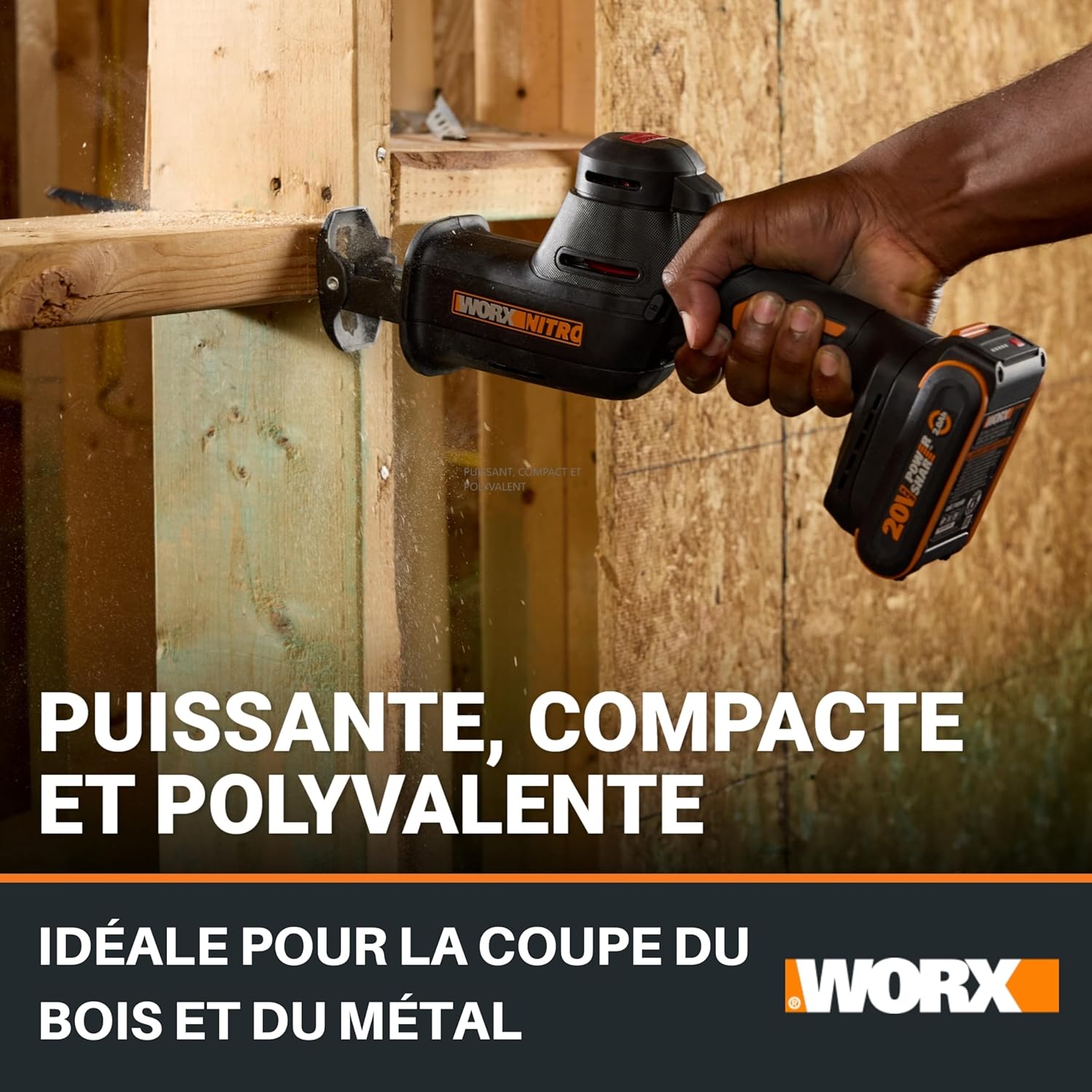 WORX - Scie sabre 20V, 26mm, brushless, vitesse variable, WX501.9