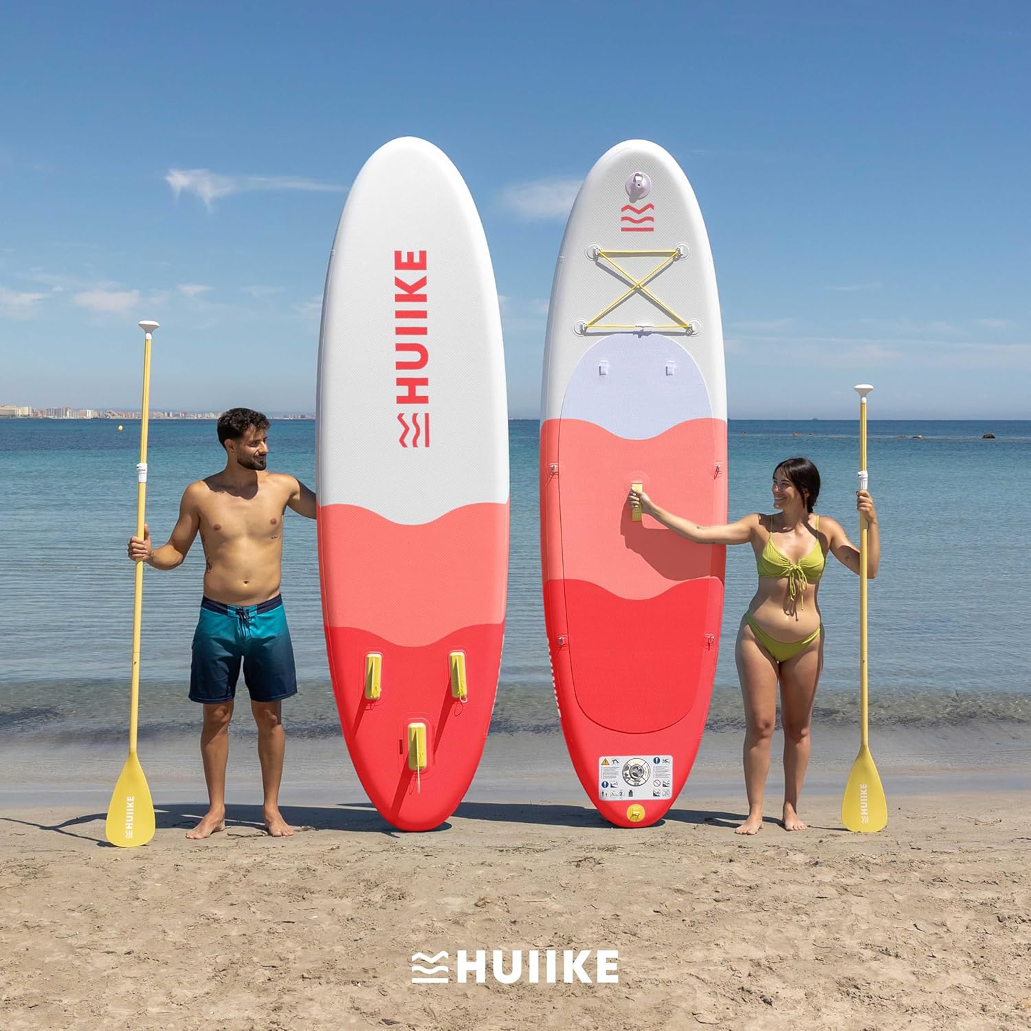 HUIIKE Paddle Gonflable Adulte avec Accessoires Inclus, Pagaie, Ailerons, Pompe. Planche de Stand Up Paddle Grande Stabilité et Résistance. 305 x 84 x 15 cm, Jusqu'à 130 kg